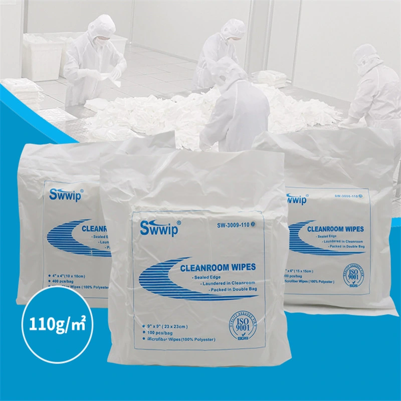 Medical Polyester Long Fiber Braided Clean Room Wipes Dust Free