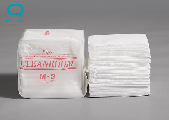 White 4 Folded Lint Free Cleanroom Cleaning Wipes 100% Wood Fiber