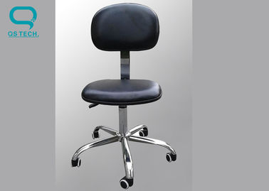 Permanent Anti Static Black Cleanroom ESD Chairs Tilt Lock Controling