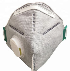 Grey Carbon Dust Mask , 2 Ply Face Mask With Adjustable Metal Nose Band