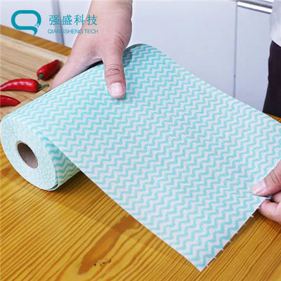 Wet Dry No Residue ISO9001 55GSM Nonwoven Cleaning Wipe Roll