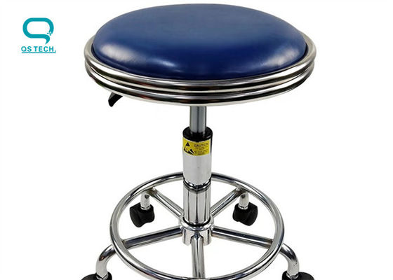 Plastic Five Star Feet Clean Room Blue 430x400mm ESD Lab Stool Chair