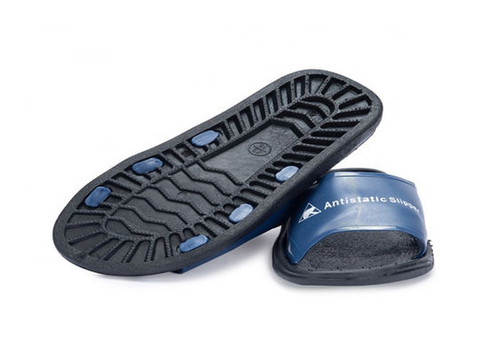 Anti Static Dust Proof Anti Slip Slipper Blue Black Cleanroom ESD SPU