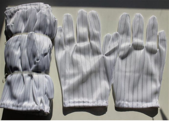 Clean Room 0.5cm Stripe ESD Safe Gloves Anti Static Gloves For Electronics