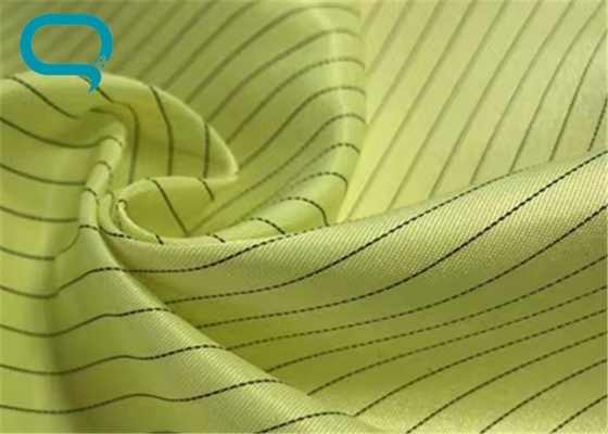 5mm Stripe Conductive Polyester Anti Static Fabric Plain Style