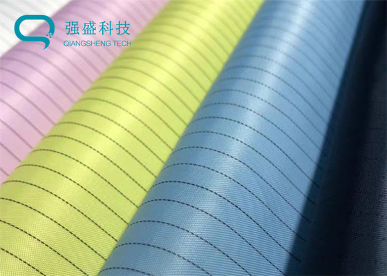 5 Mm Striped Conductive Polyester Woven Fabric Anti Static