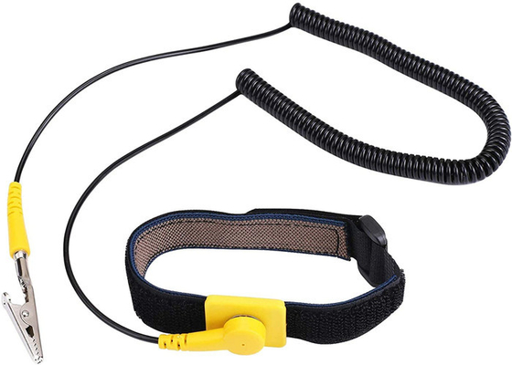 Yellow Anti Static Wrist Strap Grounding Conductive Wire Electronics Factory