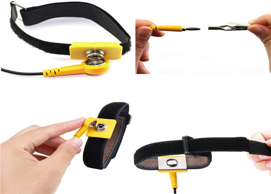 Yellow Anti Static Wrist Strap Grounding Conductive Wire Electronics Factory