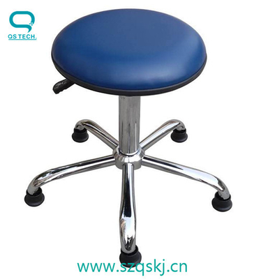 Blue PU Leather Adjustable Rotary Clean Room Chair