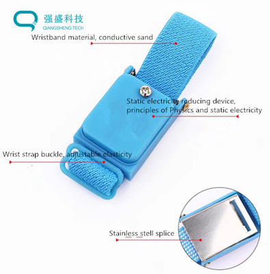 Blue Anti Static Wrist Strap Grounding Conductive Wire Electronics Factory