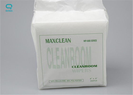 0609 White Clean Room Wipes 55% Cellulose & 45% Polyester 3000pcs/ctn