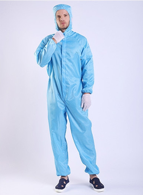 130g 2.5mm Grid Clean Room Antistatic ESD Coverall Hooded Onesies Clothing