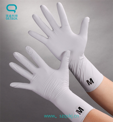 Disposable Clean Room White Nitrile Gloves Class 100 - 1000