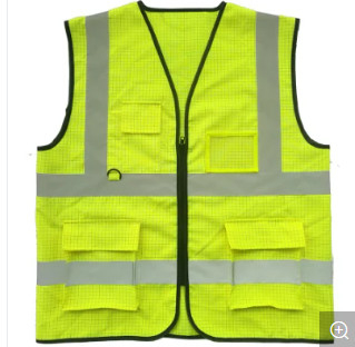 Reflective Safety Vest With Zipper Closure Heavy Duty Lime Color