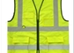 Reflective Anti Static Safety Vest With Zipper Closure Heavy Duty Lime Color