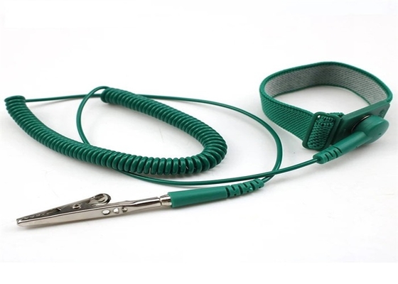 PU Green Anti Static Wrist Strap Grounding Conductive Wire Electronics Factory