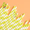 Eco Decorative Paper Straws Biodegradable , Striped Straws Jumbo Size 7.75"