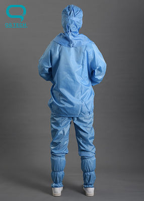 2.5mm Grid Clean Room Antistatic ESD Coverall Hooded Onesies Clothing