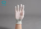 White Nylon Fingertip PU Coated Hand Gloves 20cm 22cm S M L 0.9mm
